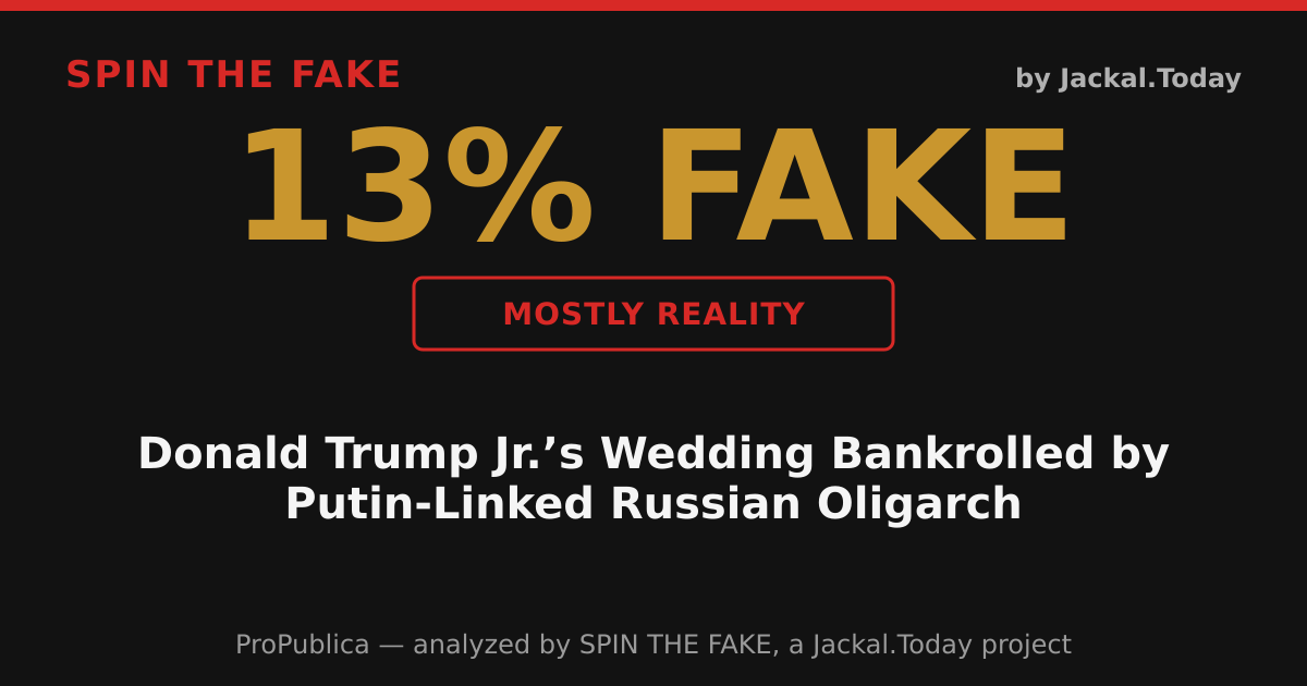 Spin the Fake verdict: 13% Mostly Reality